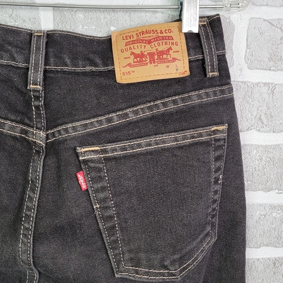 Levi's 515 Boot Cut Lower Rise Vintage Y2K Flaired Black Denim Jeans Size 6 Mis - Picture 11 of 16